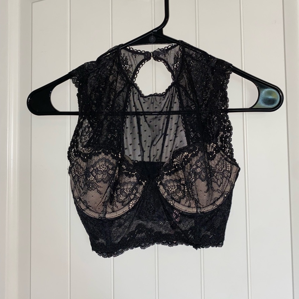 Black lace corset top